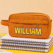 Back To School, Gift For Kids, Confident, Custom Text - Customize Name Pencil Pouch Back To School - Personalized Corduroy Pencil Case