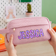 Back To School, Gift For Kids, Confident, Custom Text - Customize Name Pencil Pouch Back To School - Personalized Corduroy Pencil Case