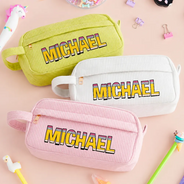 Back To School, Gift For Kids, Confident, Custom Text - Customize Name Pencil Pouch Back To School - Personalized Corduroy Pencil Case