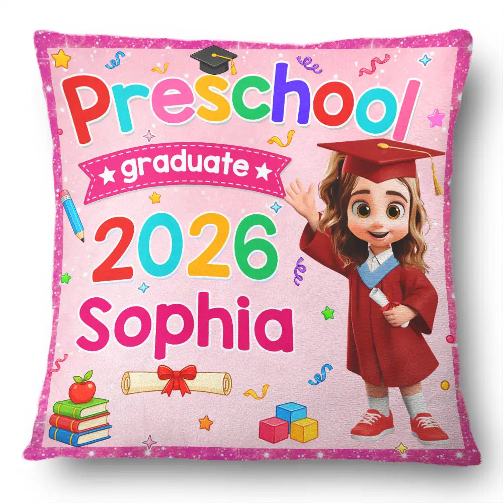 Cute Graduation Kid Kindergarten Preschool - Personalized Pillow