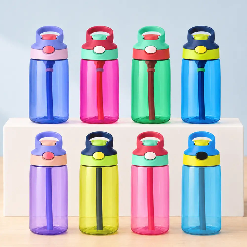 Back To School, Gift For Kids, Adorable, Icon - Adorable Animals With Initial - Personalized Kids Water Bottle With Straw