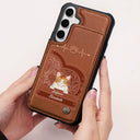 Pet Lovers,Dog Lovers,Cat Lovers - Cute Dogs And Cats Aesthetic Pattern - Personalized Leather Flip Wallet Phone Case
