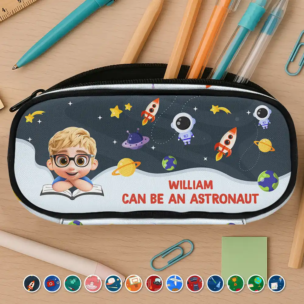 Cute Kid Can Be Doctor Teacher Firefighter Astronaut - Personalized Pencil Case