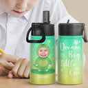 Gift For Kids, Back To School - Custom Photo Cute Kid Cosplay Animal - Personalized Kids Water Bottle