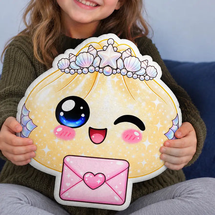 Cute Squishy Dumpling Character Gift For Kids Daughter - Personalized Custom Shaped Pillow