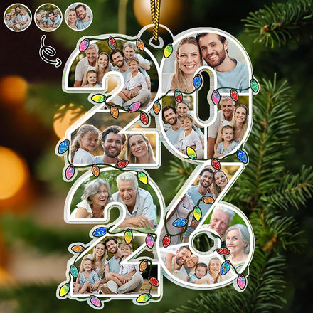 Custom Photo What A Year - Personalized Custom Shaped Acrylic Ornament