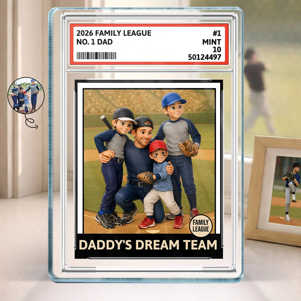 Custom Photo Toybox Figure Baseball Dream Team Family League Dad Grandpa - Personalized Custom Shaped Acrylic Plaque