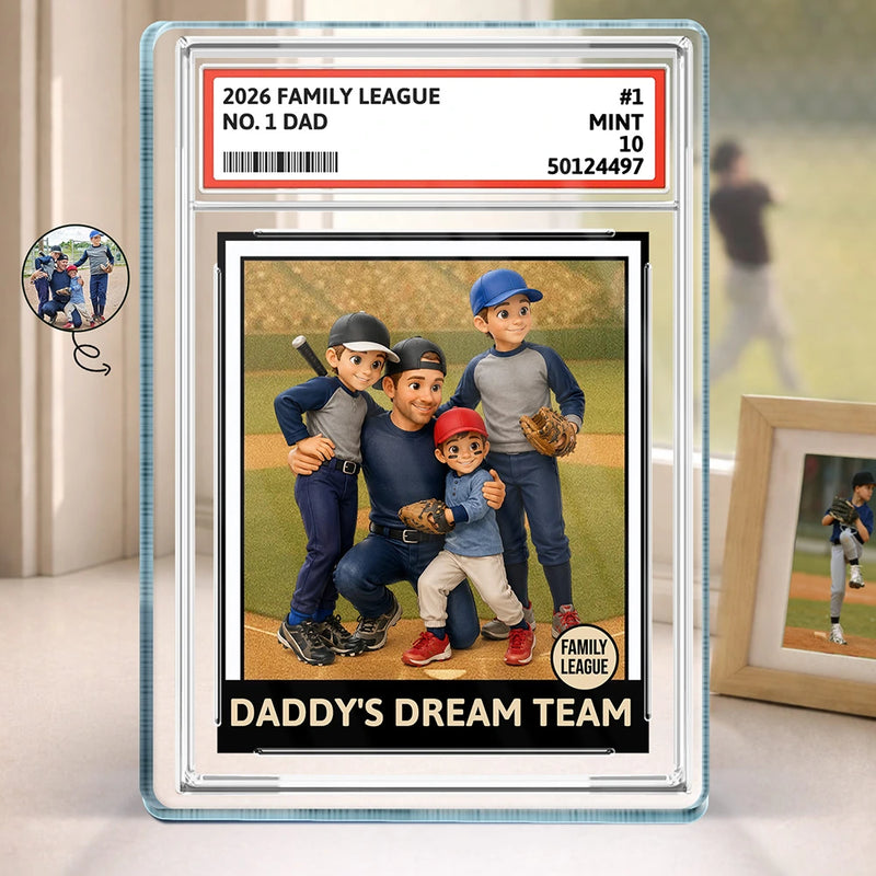 Gift For Husband,Gift For Yourself,Gift For Men,Gift For Father,Gift For Grandpa,Dad's Hobby,Grandpa's Hobby,Sport Dad,Baseball,Non-Eng,Photo - Toybox Figure,Playful - Custom Photo Toybox Figure Baseball Dream Team Family League Dad Grandpa - Personalized Custom Shaped Acrylic Plaque
