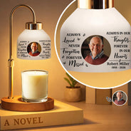 Memorial,Family,Love,Sad - Custom Photo Memorial Always Loved Never Forgotten - Personalized Candle Warmer Lamp