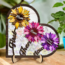 Gift For Mother,Gift For Grandma,Love,Happy - First Mom Then Grandma Now Great Grandma - Personalized 2-Layered Wooden Plaque With Stand