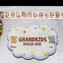 Gift For Grandma,Gift For Grandpa,Grandpa - Grandkids,Grandma - Grandkids,Gift For Women,Gift For Men,Happy,Stick Figure,Pet Lovers - Faux Embroidery Effect Stick Figures Spoiled Grandkids Live Here - Personalized Custom Shaped Doormat