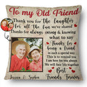 Custom Photo Besties To My Old Friend Pillow - Gift For BFF Best Friends - Personalized Custom Pillow