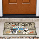 Home Is Where We Park It - Camping Gifts For Couples, Family, Campers, Dog Lovers, Cat Lovers - Personalized Doormat