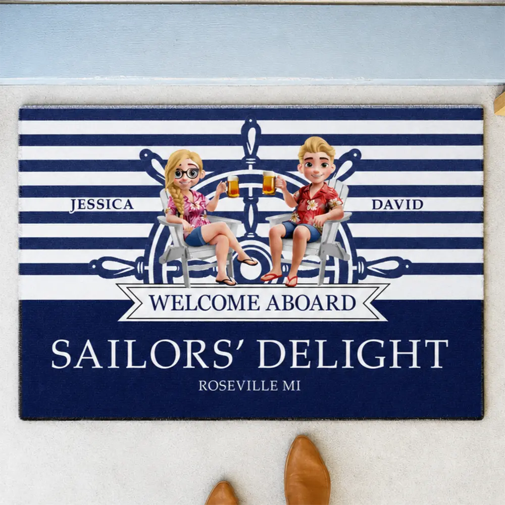 Nautical Boat Lovers - Personalized Doormat