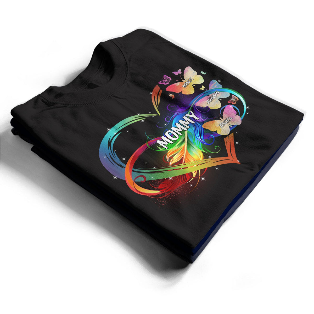 Grandma Mom Heart Infinity Butterfly - Gift For Mother, Grandma - Personalized T Shirt