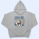 You And Me And The Cats Cartoon - Gift For Cat Lovers - Personalized T Shirt