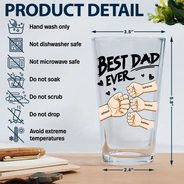 Best Dad Ever Fist Bump - Personalized Beer Glass