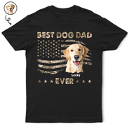 Custom Photo Stars And Striped Pet Dad - Personalized T Shirt