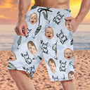 Custom Photo Reel Cool Dad - Personalized Unisex Beach Shorts
