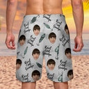 Custom Photo Reel Cool Dad - Personalized Unisex Beach Shorts