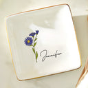 Birth Flowers For Women - Personalized Ring Dish