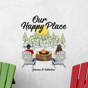 Our Happy Place Couples Fire Pit - Personalized Camping Decal, Decor Decal