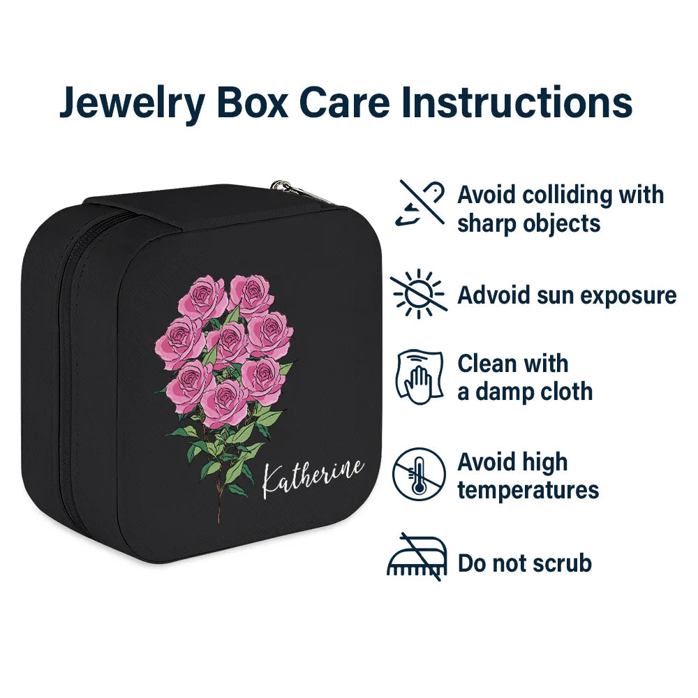 Birth Flower For Women - Personalized Jewelry Box