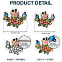 Besties In Tulip Flowers - Personalized Window Hanging Suncatcher Ornament