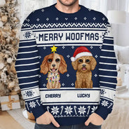 Merry Woofmas Dog Lovers - Personalized Unisex Ugly Sweater