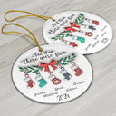 And The There Were Family Christmas - 3D Inflated Effect Printed Ornament, Personalized Circle Ceramic Ornament