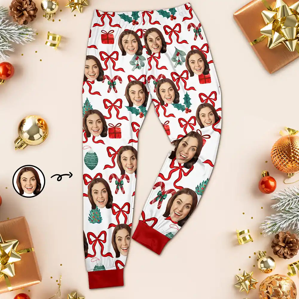 Custom Photo Girly Christmas - Personalized Pajamas Pants