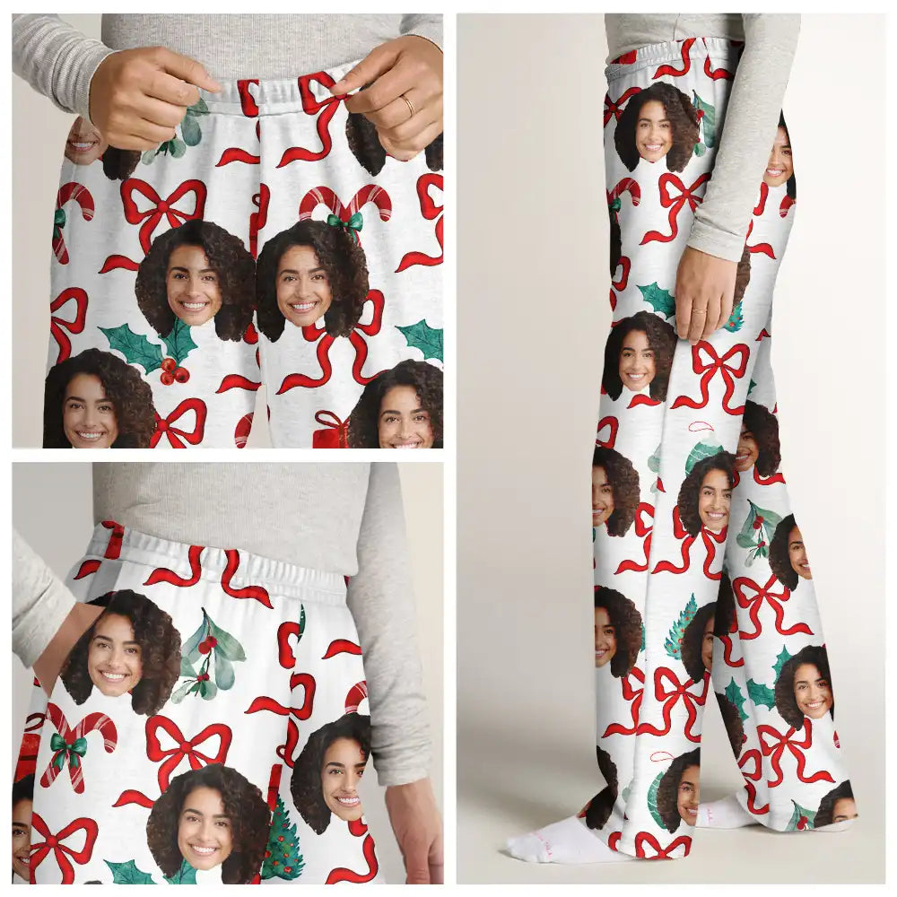 Custom Photo Girly Christmas - Personalized Pajamas Pants