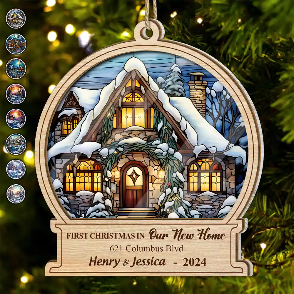First Christmas In Our New Home - Personalized Suncatcher Ornament