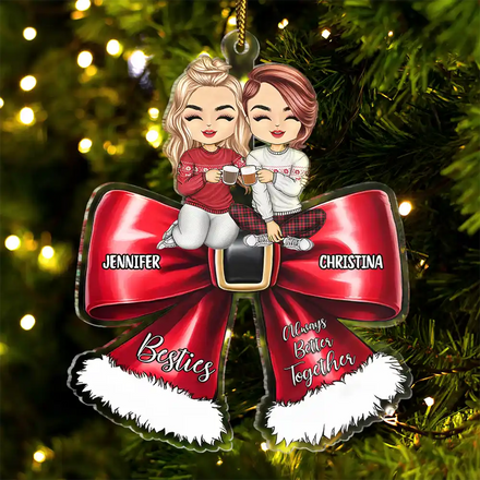 Always Better Together Besties Christmas - Personalized Cutout Acrylic Ornament
