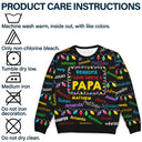 Gift For Grandpa - Reasons I Love Being Papa Light - Personalized Unisex Ugly Sweater