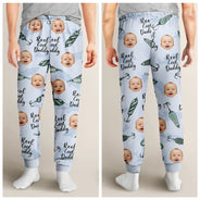 Gift For Grandpa, Gift For Father - Custom Photo Reel Cool Dad Papa - Personalized Pajama Pants