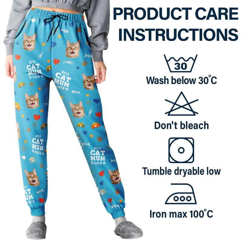 Custom Photo Best Dog Mom Dog Dad - Personalized Pajama Pants