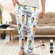 Golf, Gift For Father, Gift For Grandpa - Custom Photo Best Dad By Par - Personalized Pajama Pants