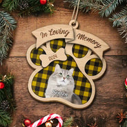 Christmas,Custom Photo,Memorial,Pet Lovers,Sad - Custom Photo In Loving Memory Pet - Personalized Custom Shaped Wooden Ornament
