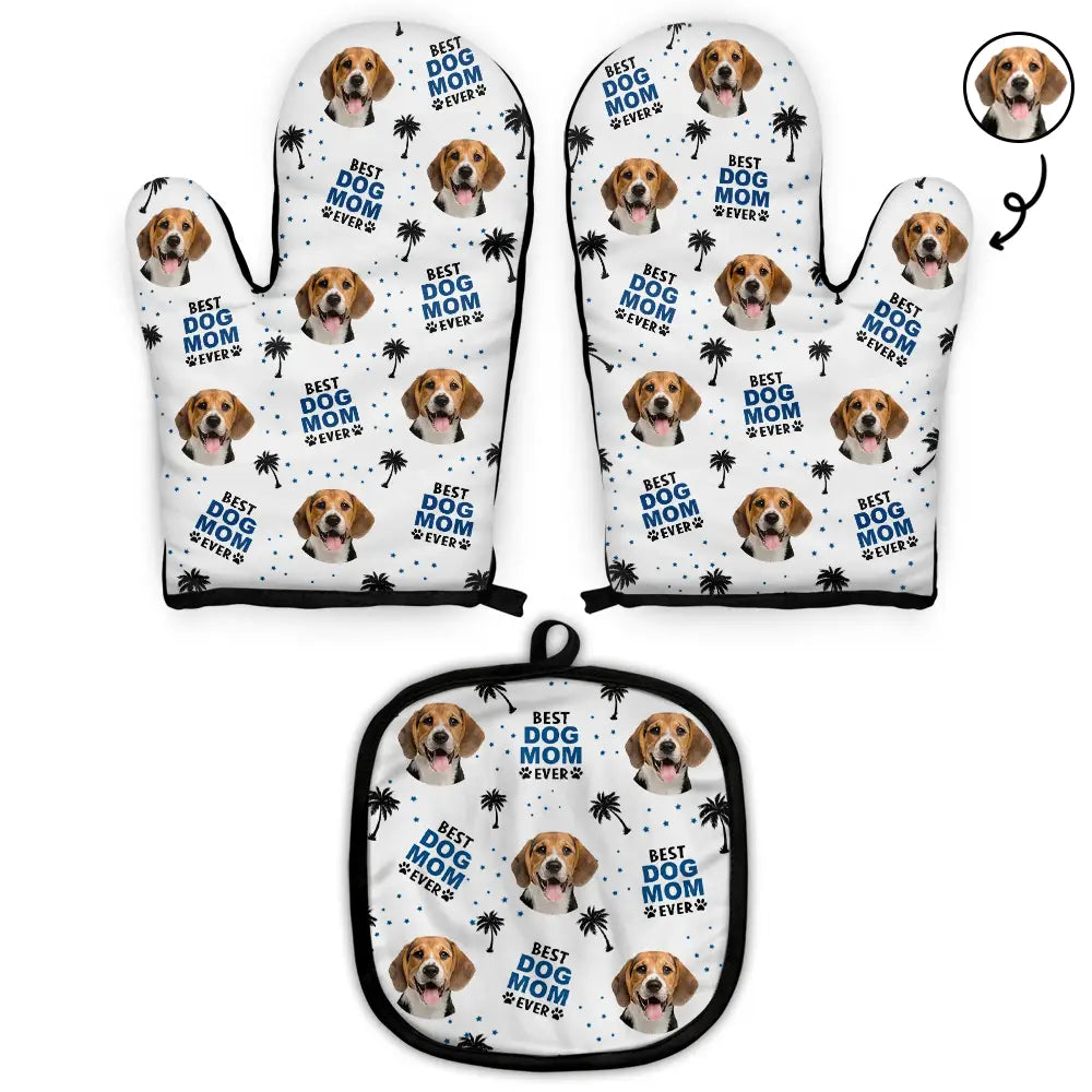 Custom Photo Best Dog Dad - Personalized Oven Mitts, Pot Holders