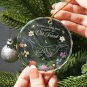 Gift For Bestie - Birth Flower Hands Grow An Old Friend - Personalized Circle Glass Ornament