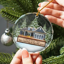 Custom Photo First Christmas In Our New House - Personalized Circle Glass Ornament