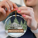 Custom Photo First Christmas In Our New House - Personalized Circle Glass Ornament