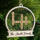 Family - Christmas Family Scrabble Crossword Words To Describe Our Family - Personalized 2-Layered Wooden Orrnament