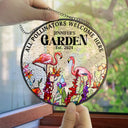 Gardening,Gift For Yourself,Gift For Women,Gift For Girlfriend,Gift For Wife,Happy - And Into The Garden I Go Hummingbird - Personalized Stained Glass Window Hanging Suncatcher