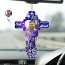 Memorial,Custom Photo,Sad - Custom Photo God Has You In His Arms - Personalized Acrylic Car Hanger