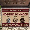 No Need To Knock - Dog Lover Gift - Personalized Custom Doormat
