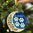 Merry Christmas A Piece Of My Heart - Memorial Gift For Pet Lovers - Christmas Gift - Personalized Custom Circle Ceramic Ornament