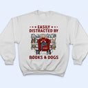 Reading Girl Who Loves Books & Dogs - Gift For Dog Lovers - Personalized Custom Hoodie