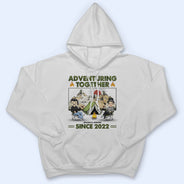 Camping Couple Adventuring Together Since - Gift For Couple - Personalized Custom T Shirt